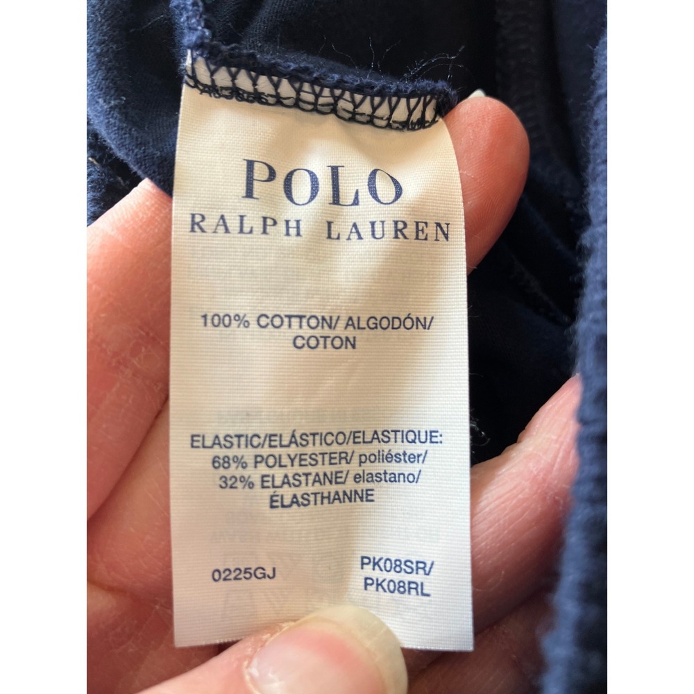 Polo Ralph Lauren Pony Print Cotton Pajama Jogger Pants Men's Navy White Large - Picture 8 of 9